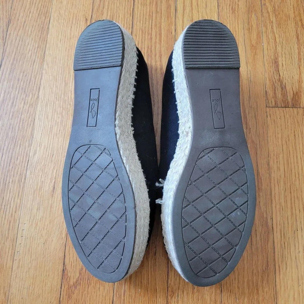 Joie 8M Black Espadrille‎ Loafers Slip On Shoes Comfort Canvas CARA